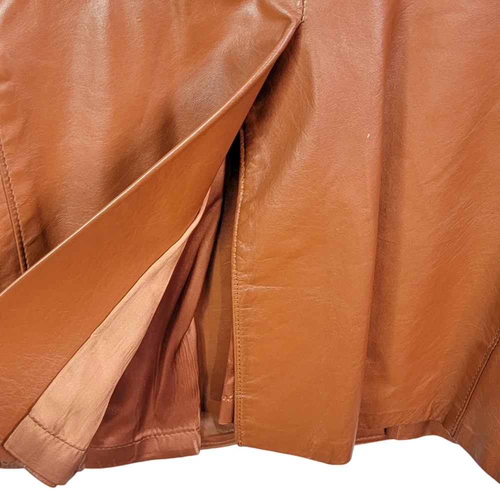 Sheplers Vintage Western Wear Genuine Leather Vented Mod Length Brwon Jacket 40 - Picture 12 of 16
